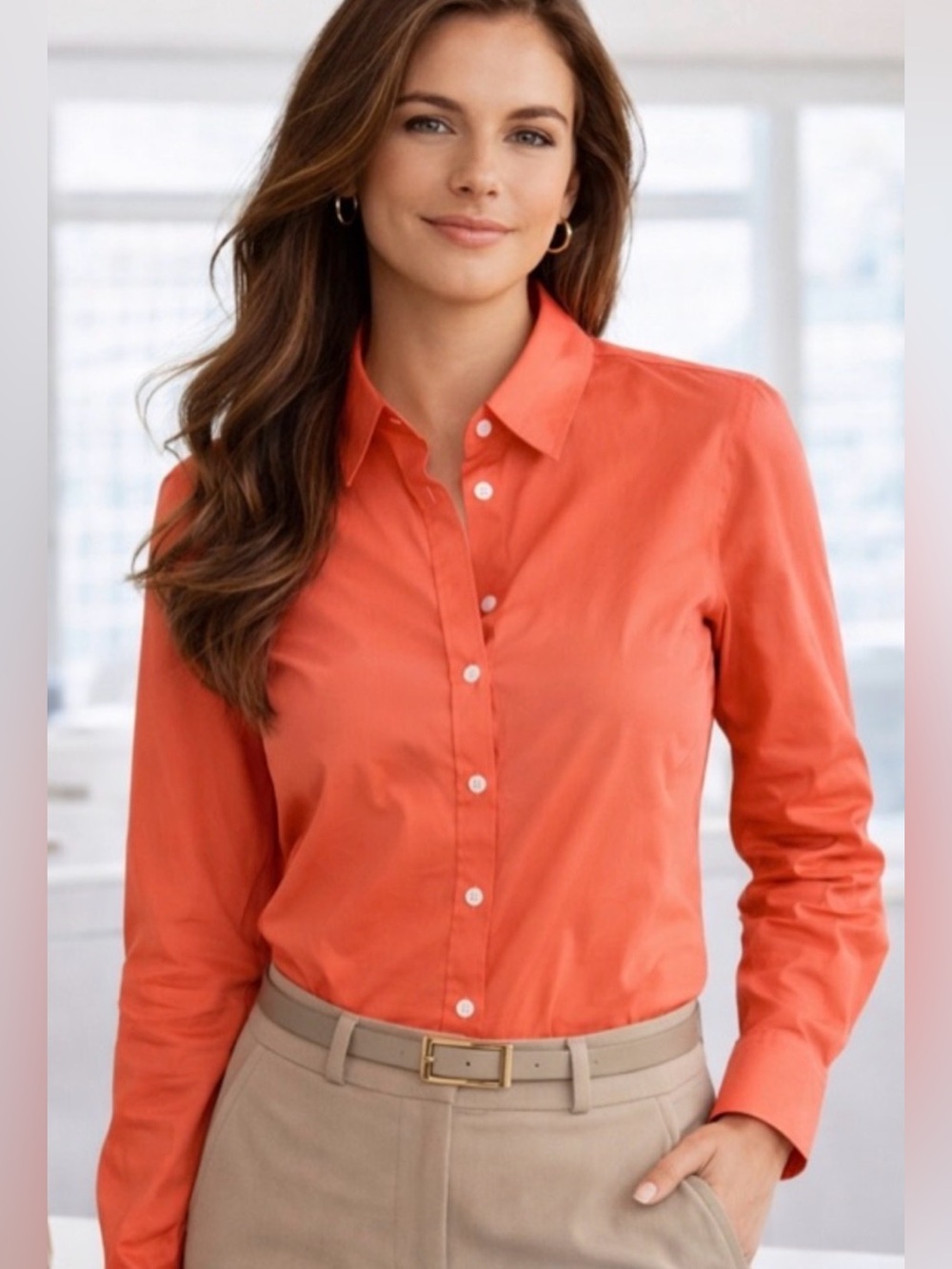 Old Navy, XL, Orange, Button-Up, Blouse